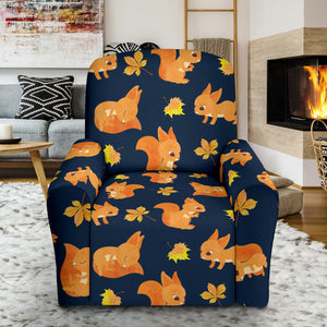 Squirrel Pattern Print Design 05 Recliner Chair Slipcover