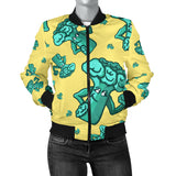 Cute Broccoli Pattern Women Bomber Jacket