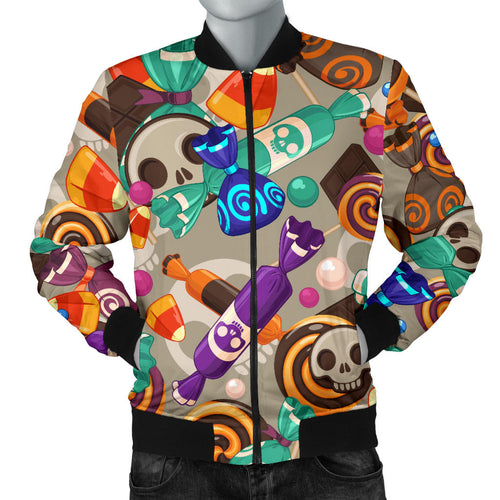 Halloween Candy Pattern Men Bomber Jacket