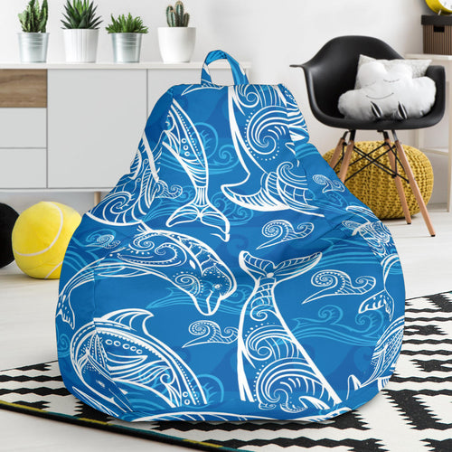 Dolphin Tribal Blue Pattern  Bean Bag Cover