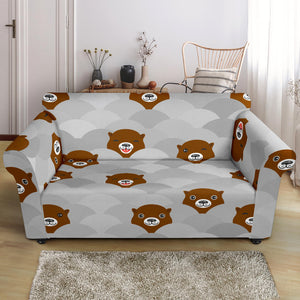 Cute Otter Pattern Loveseat Couch Slipcover