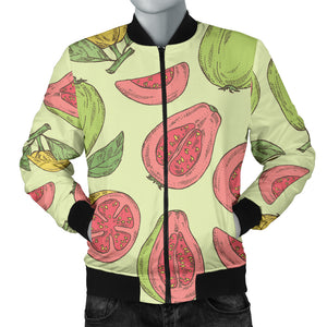 Guava Pattern Background Men Bomber Jacket