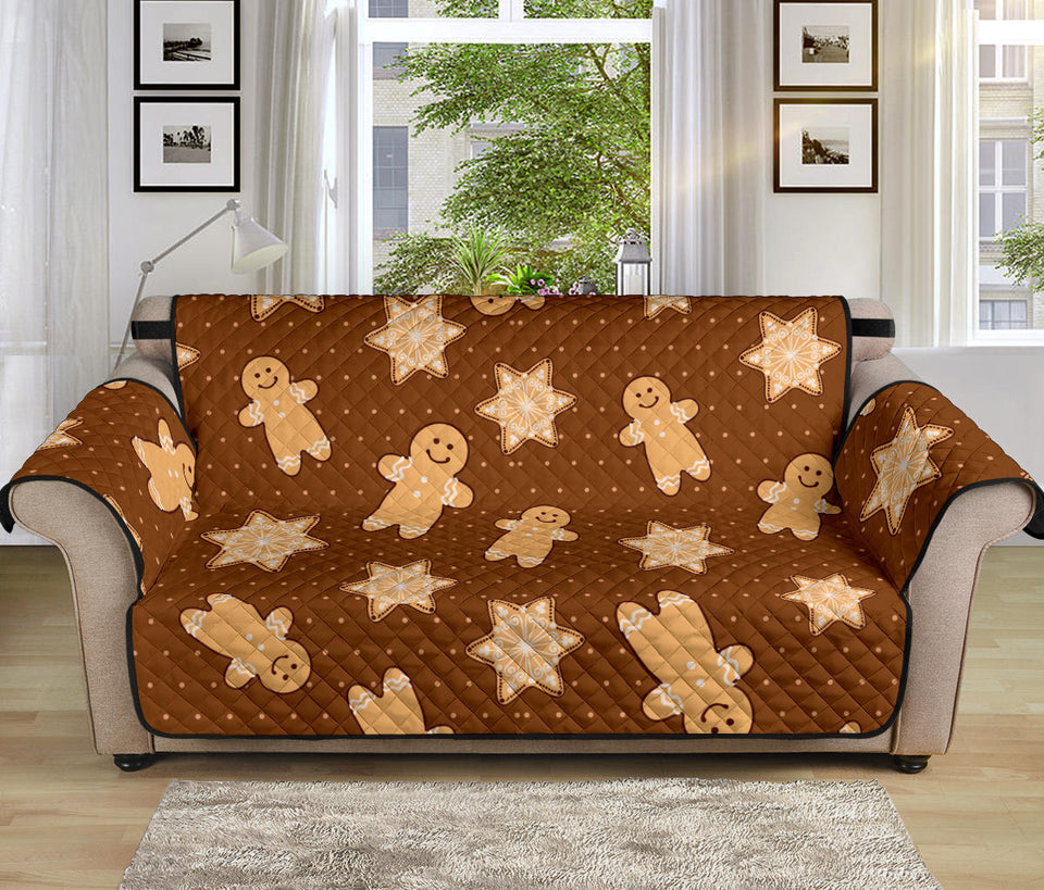 Christmas Gingerbread Cookie Pattern Sofa Cover Protector