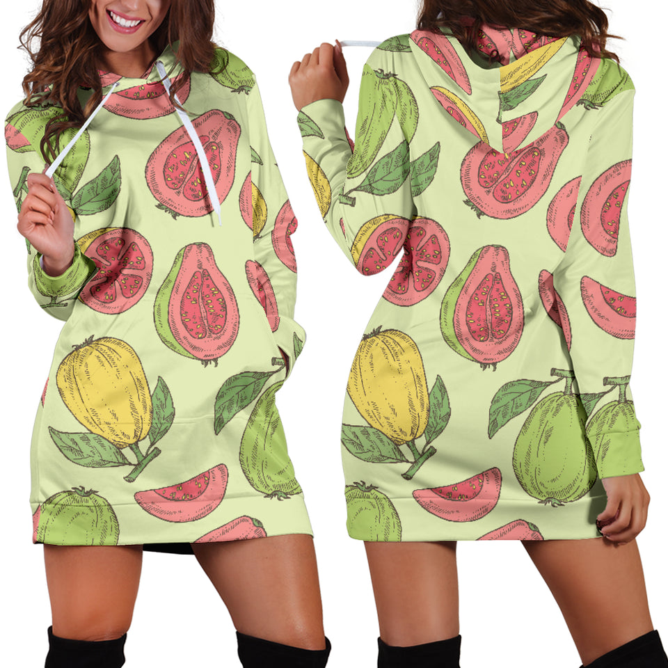 Guava Pattern Background Women Hoodie Dress