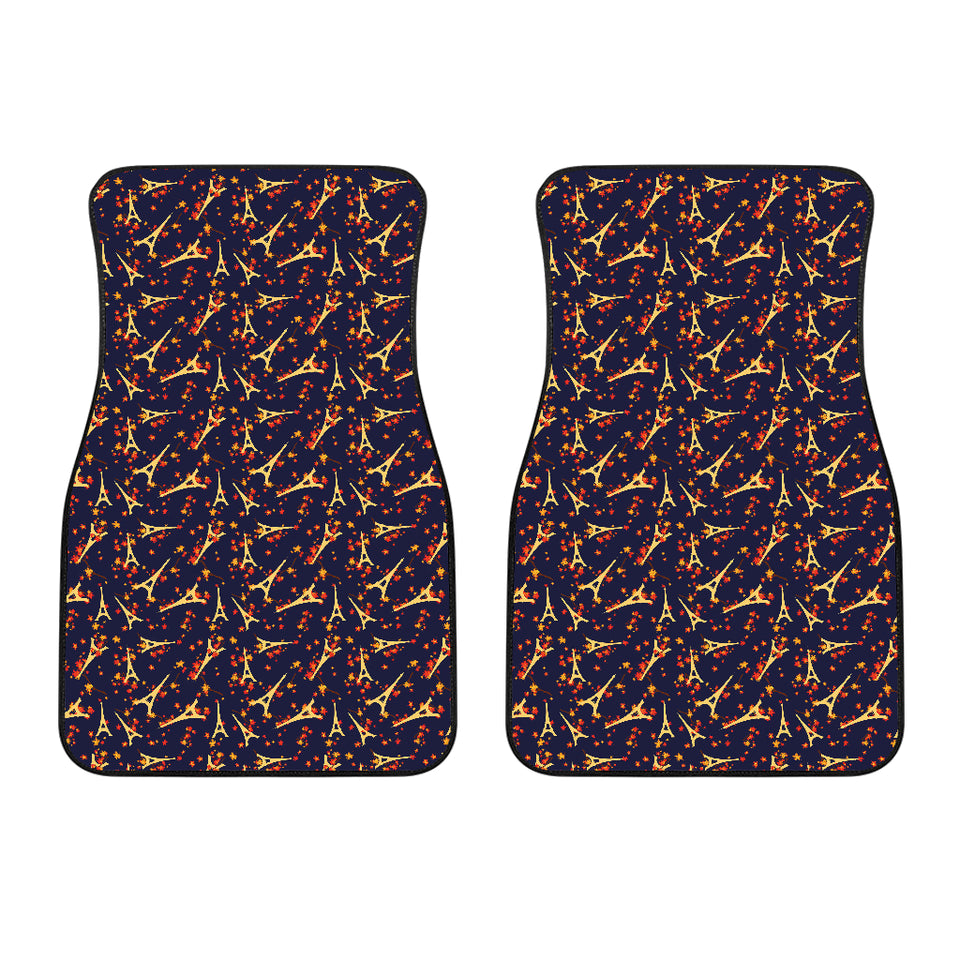 Eiffel Tower Pattern Print Design 02 Front Car Mats