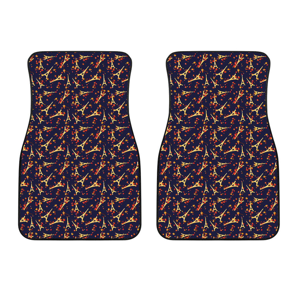 Eiffel Tower Pattern Print Design 02 Front Car Mats