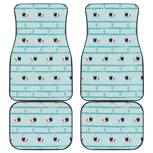 Ostrich Pattern Print Design 04 Front and Back Car Mats