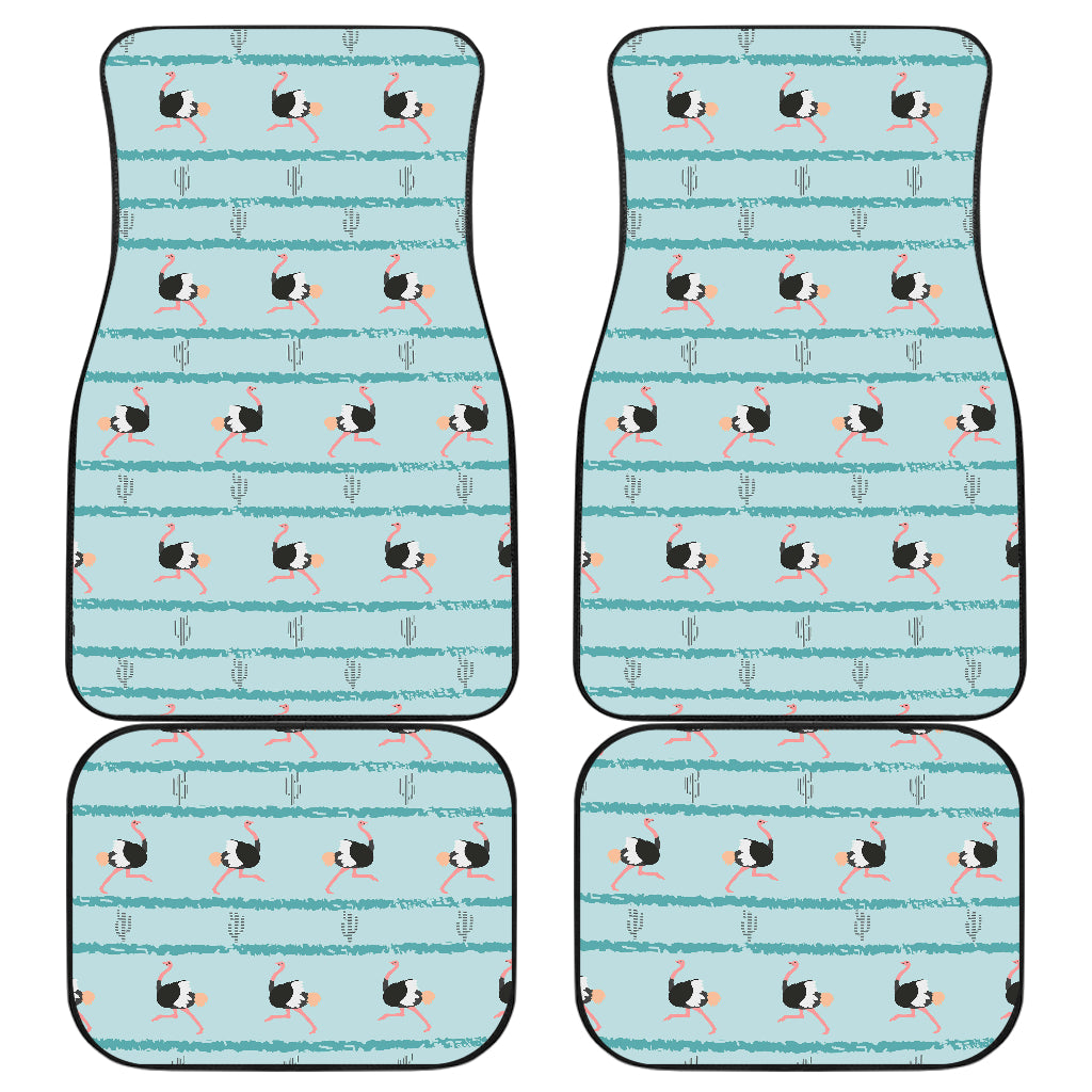 Ostrich Pattern Print Design 04 Front and Back Car Mats