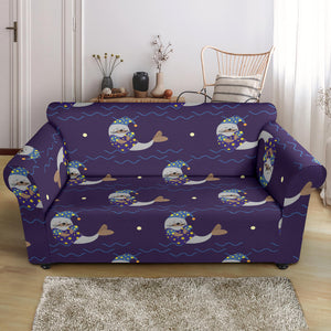 Sleeping Sea Lion Pattern Loveseat Couch Slipcover