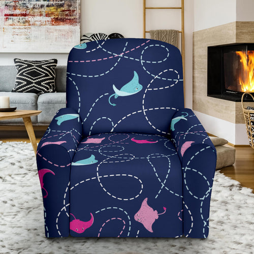 Stingray Pattern Print Design 05 Recliner Chair Slipcover