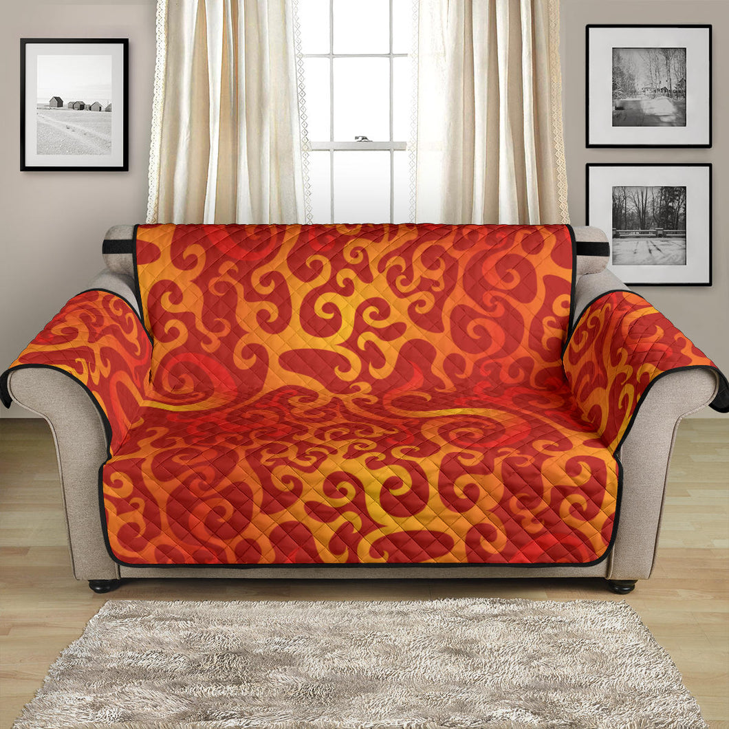 Flame Fire Pattern Loveseat Couch Cover Protector