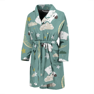 Sheep Sweet Dream Pattern Men Bathrobe