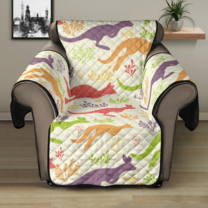 Colorful Kangaroo Pattern Recliner Cover Protector