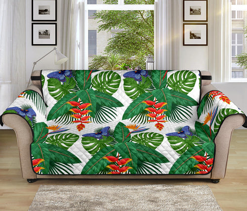 Heliconia Butterfly Leaves Pattern Sofa Cover Protector