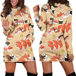 Sushi Pattern Women Hoodie Dress