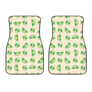 Lime Pattern Front Car Mats