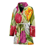 Colorful Tulip Pattern Women Bathrobe