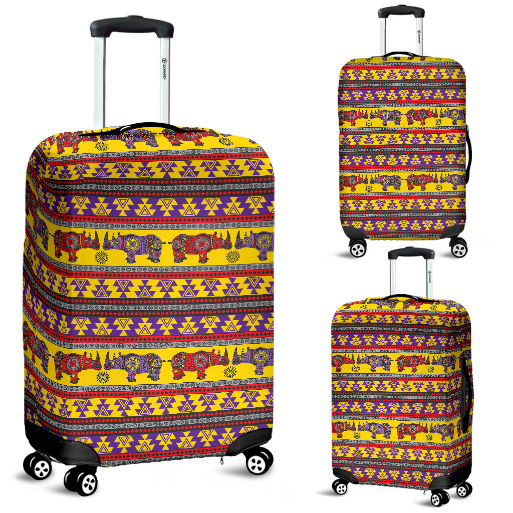 Rhino African Afro Dashiki Adinkra Kente Ethnic Motifs Luggage Covers