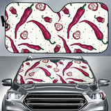 Red Chili Pattern background Car Sun Shade