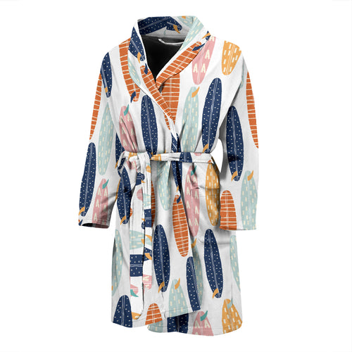 Surfboard Pattern Print Design 04 Men Bathrobe