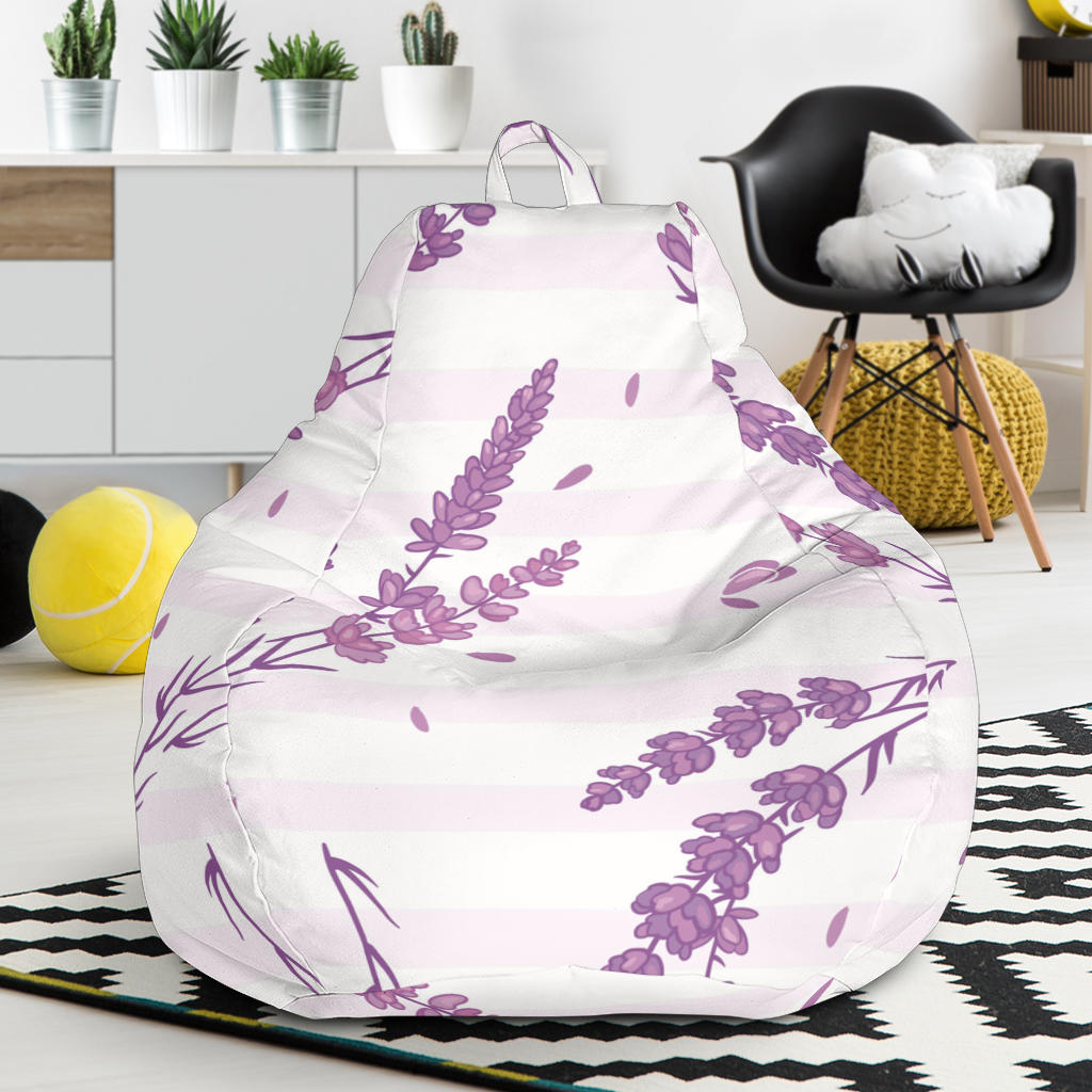 Lavender Pattern Stripe Background Bean Bag Cover