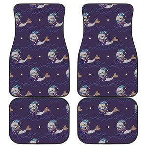 Sleeping Sea Lion Pattern Front and Back Car Mats