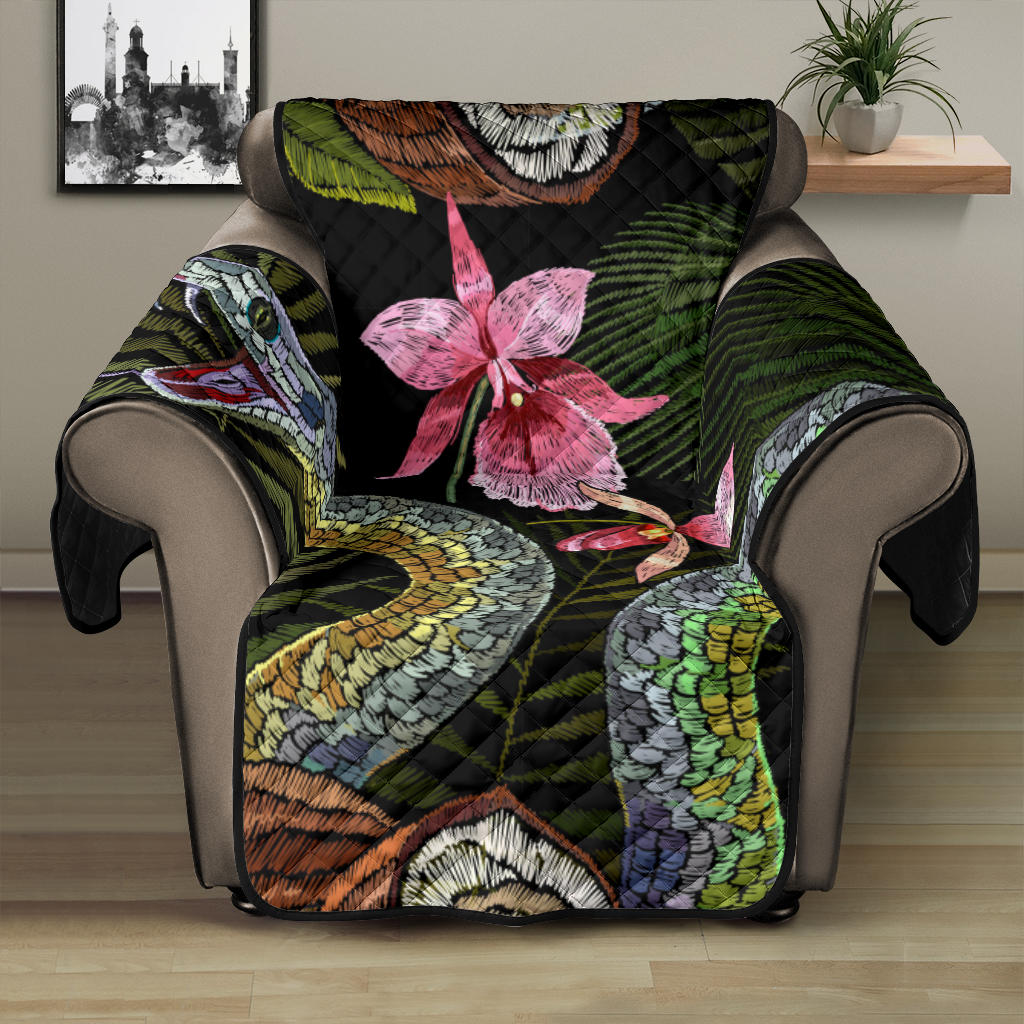 Snake Leaves Coconut Pattern Recliner Cover Protector