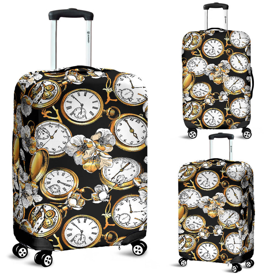 Clock Flower Pattern Luggage Covers