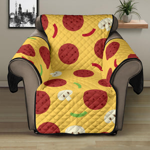 Pizza Salami Mushroom Texture Pattern Recliner Cover Protector