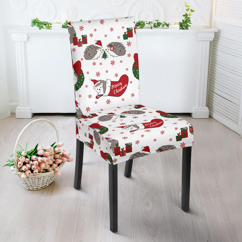 Hedgehog Pattern Print Design 05 Dining Chair Slipcover