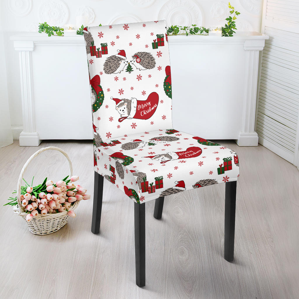 Hedgehog Pattern Print Design 05 Dining Chair Slipcover