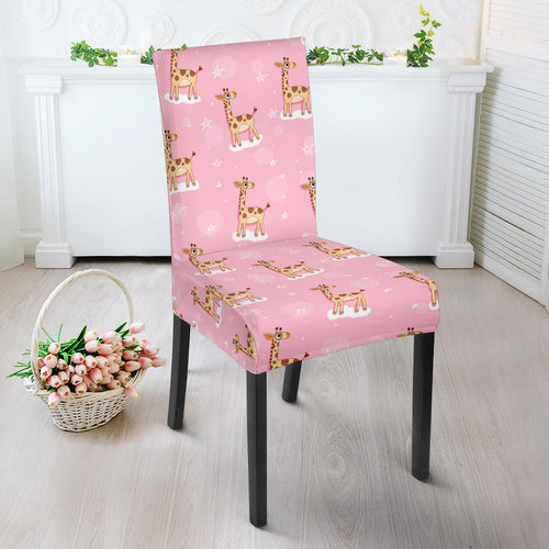 Giraffe Pattern Print Design 01 Dining Chair Slipcover