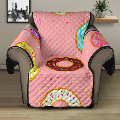 Donut Pattern Pink Background Recliner Cover Protector