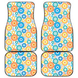 Gear Pattern Print Design 04 Front and Back Car Mats