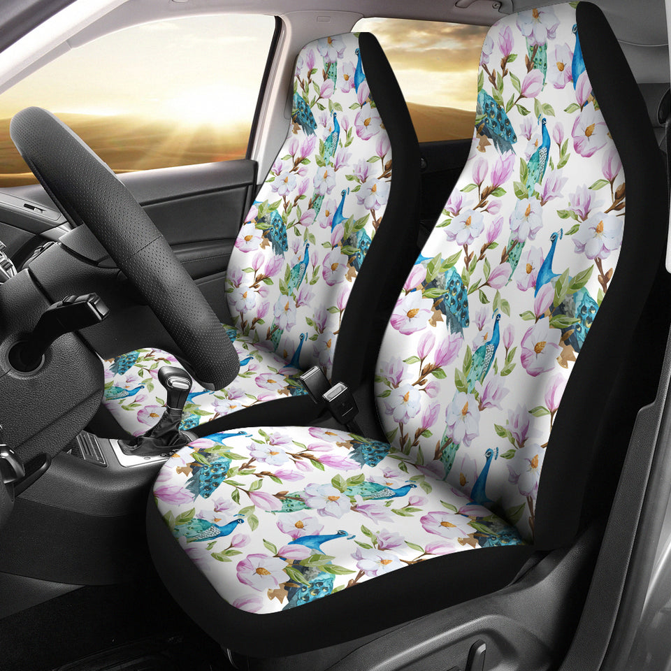 Peacock Pink Flower Pattern Universal Fit Car Seat Covers