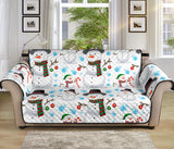 Snowman Pattern Background Sofa Cover Protector