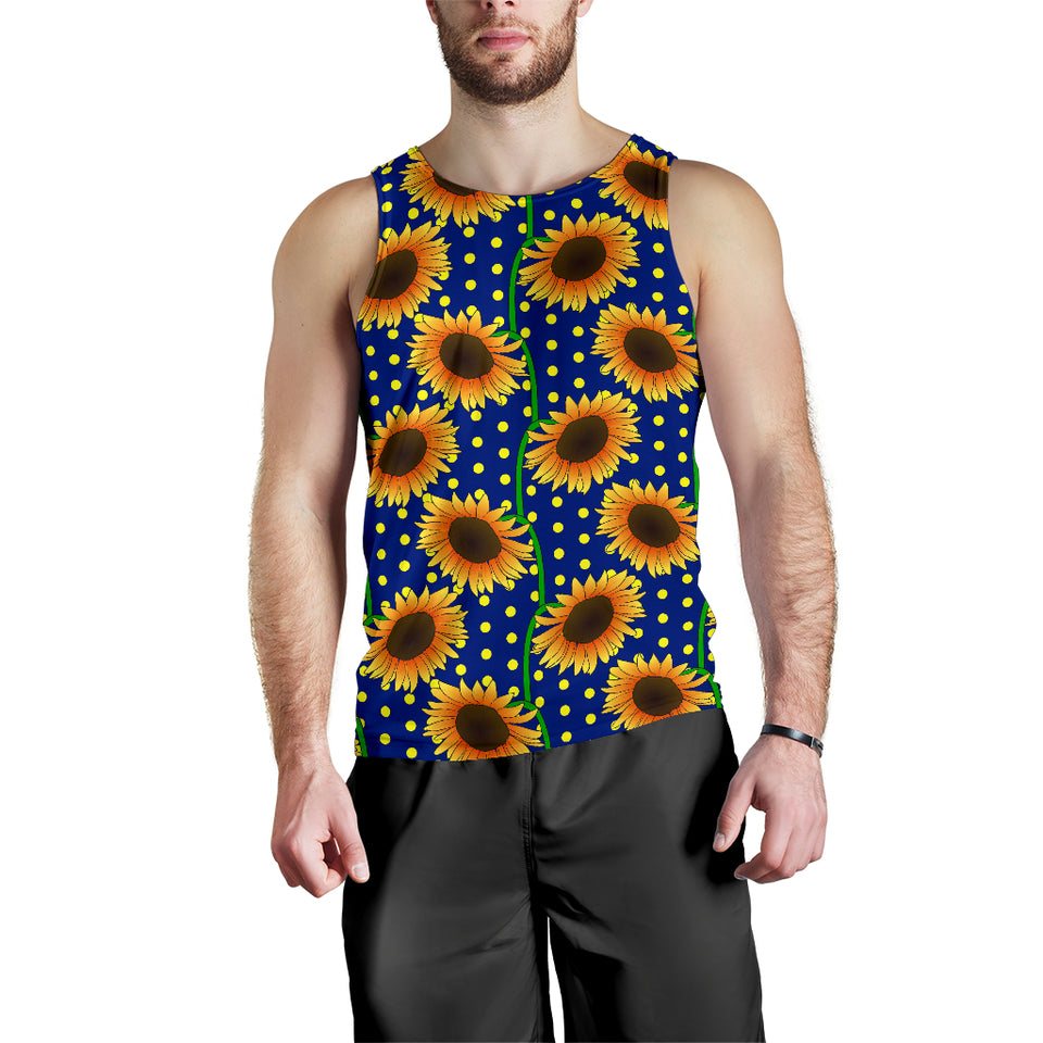 Sunflower Pokka Dot Pattern Men Tank Top