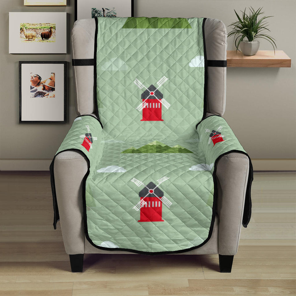 Windmill Green Pattern Chair Cover Protector