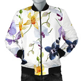 Orchid Pattern Background Men Bomber Jacket