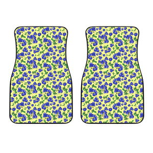 Blueberry Leaves Pattern Front Car Mats