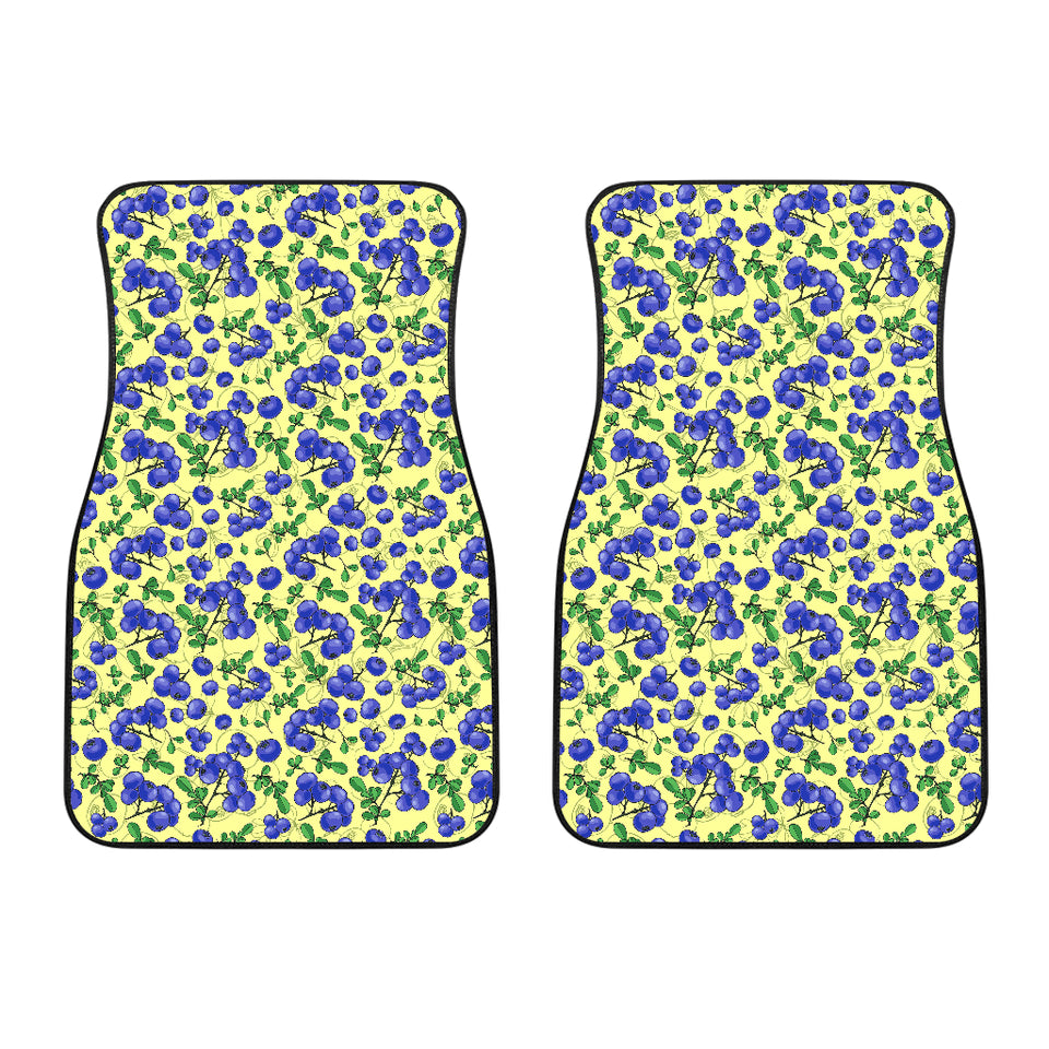 Blueberry Leaves Pattern Front Car Mats