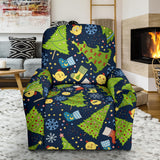 Christmas Tree Snowflake Pattern Recliner Chair Slipcover