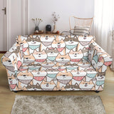 Shiba Inu Pattern Loveseat Couch Slipcover