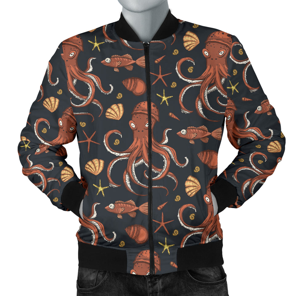 Octopus Pattern Men Bomber Jacket