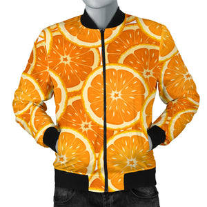 Sliced Orange Pattern Men Bomber Jacket