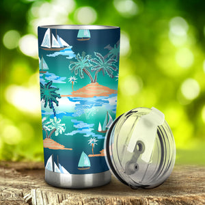 Sailboat Water Color Pattern Tumbler