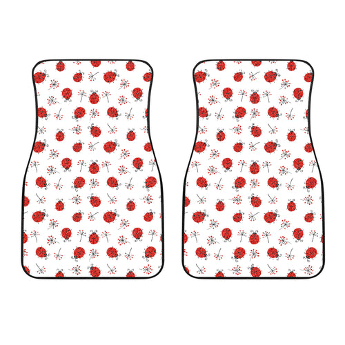 Ladybug Pattern Print Design 04 Front Car Mats