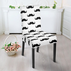 Mustache Beard Pattern Print Design 05 Dining Chair Slipcover