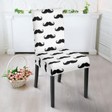 Mustache Beard Pattern Print Design 05 Dining Chair Slipcover