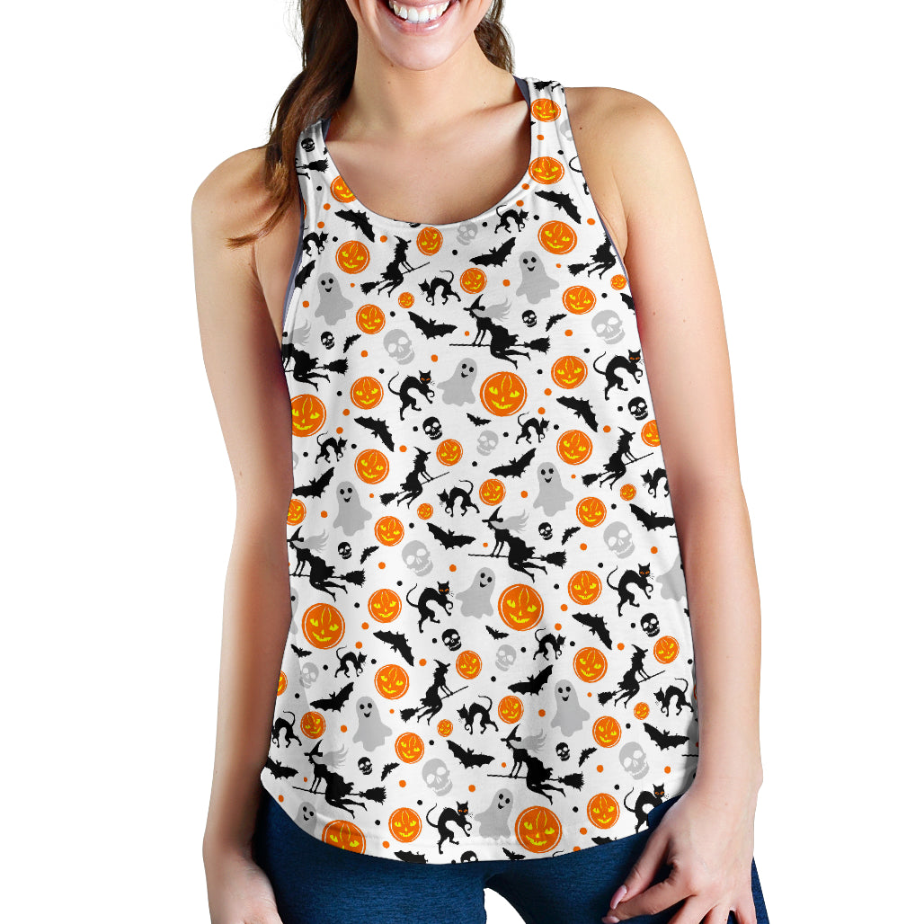 Halloween Pattern Women Racerback Tank Top